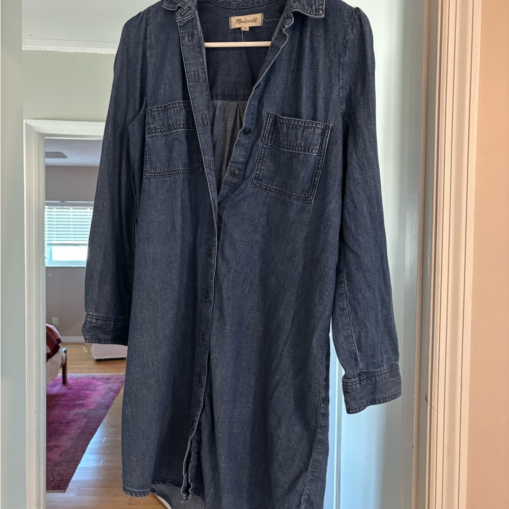 Madewell denim puff-sleeve shirt dress. XS. Great condition. - Picture 11 of 12